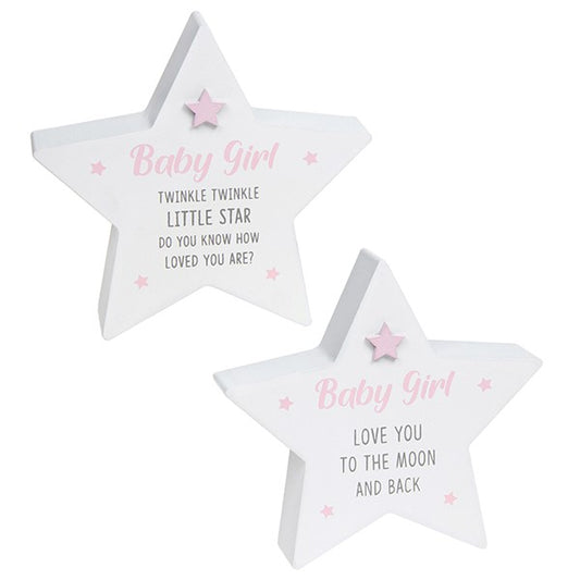 Cool Pink Standing Star Baby Girl