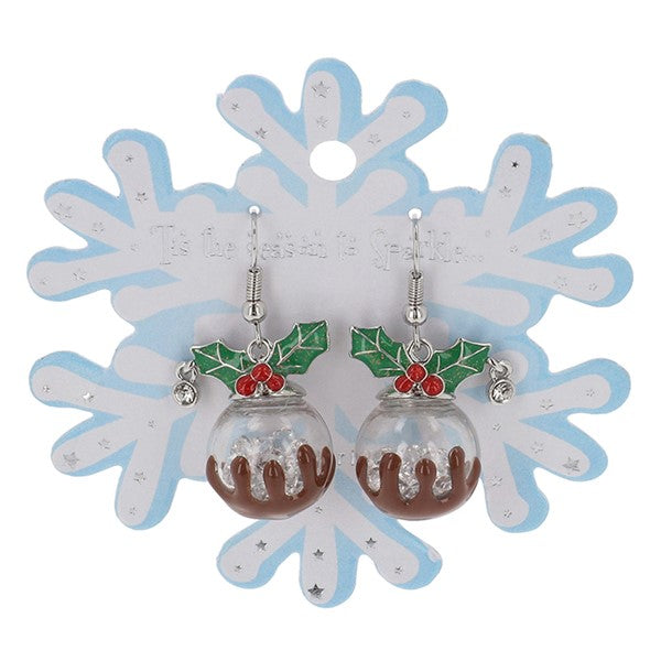 Xmas Novelty Earrings Xmas Pudding