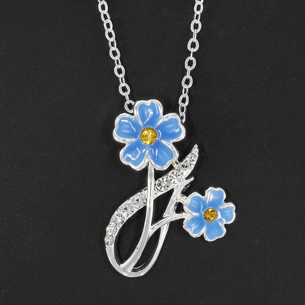 Forget Me Not Elegant Silver Plated Necklace