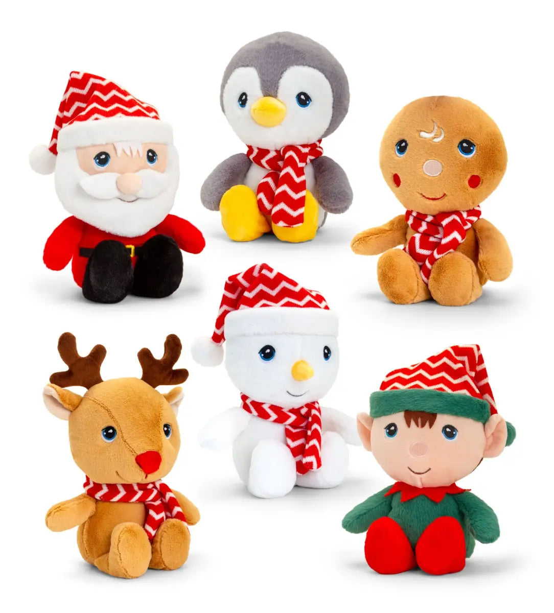 20cm Keeleco Christmas Beanie Pals 6 Asstd