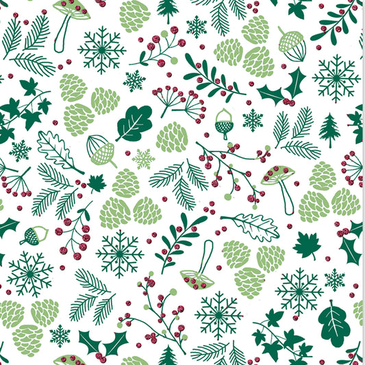 Uniqueco Bio Glitter FSCM 2m Rollwrap Holly & Ivy Icons