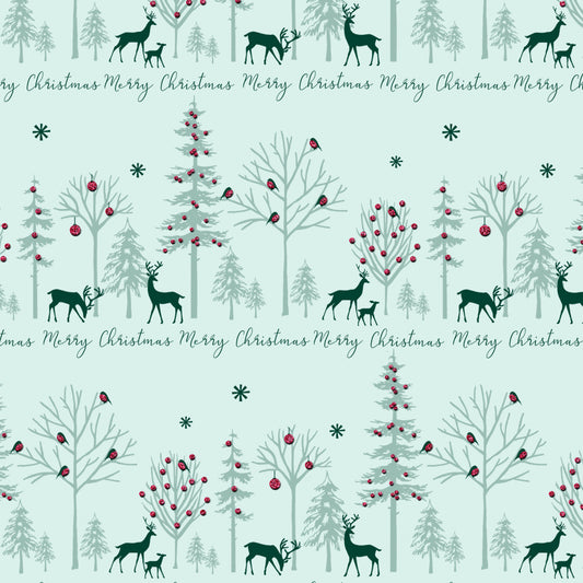 Uniqueco Bio Glitter FSCM 2m Rollwrap Holly & Ivy Reindeer S