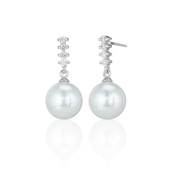 Drop Pearl Stud Earrings