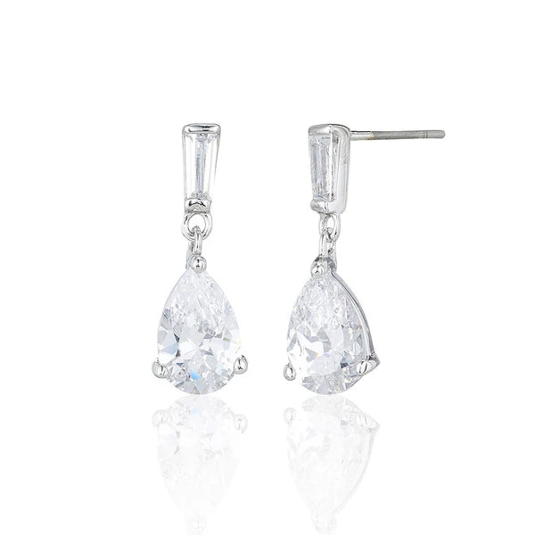 Silver Pear Drop Earrings