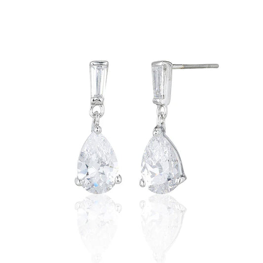 Silver Pear Drop Earrings