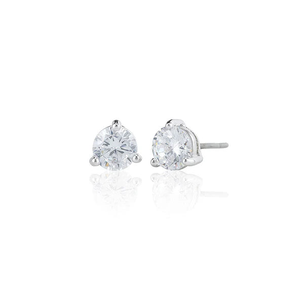 Silver 5mm Solitare Stud Earrings