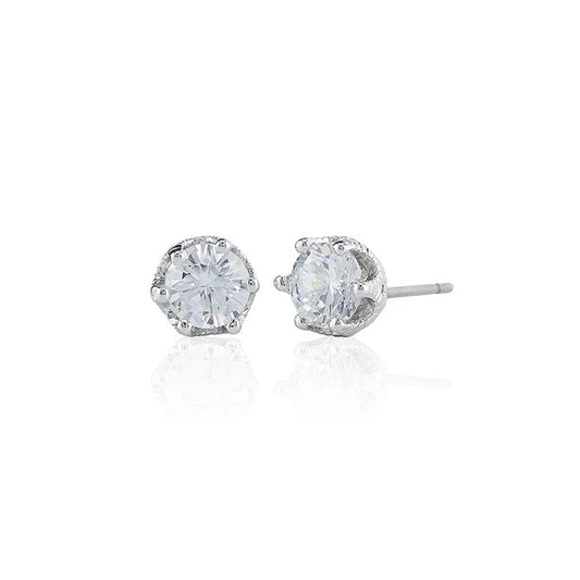 Silver 5mm Solitare Stud Earrings