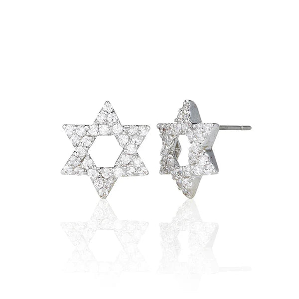 Claw Set Star Of David Stud Earrings