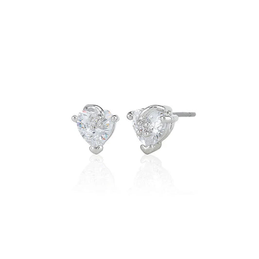 3 Claw Heart Stone Stud Earrings