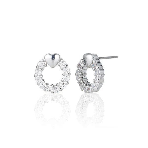 Claw Set Circle Stud Earrings