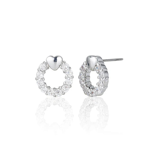 Claw Set Circle Stud Earrings