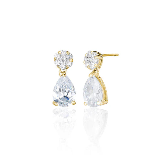 Pear Drop Stud Earrings In Yellow Gold