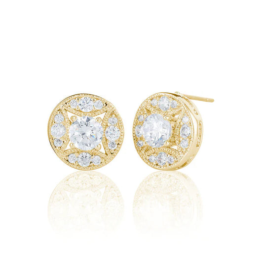 Gold Antique Stud Earrings