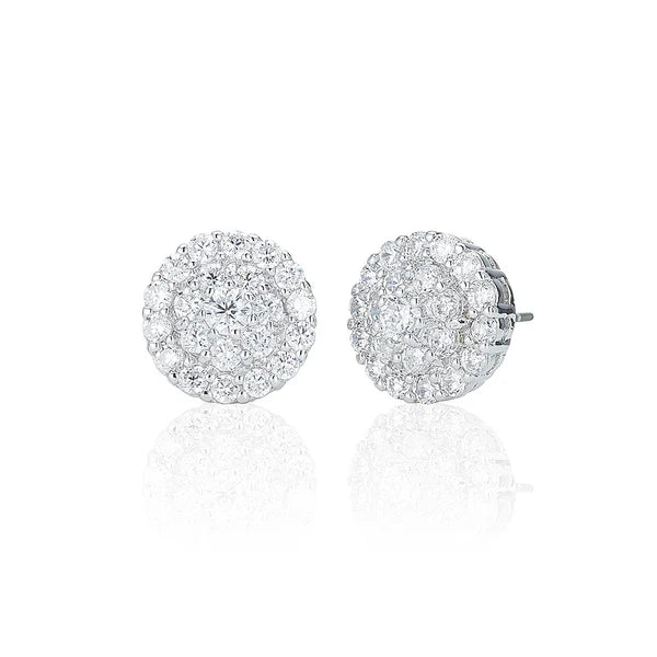 Round Cluster Stud Earrings