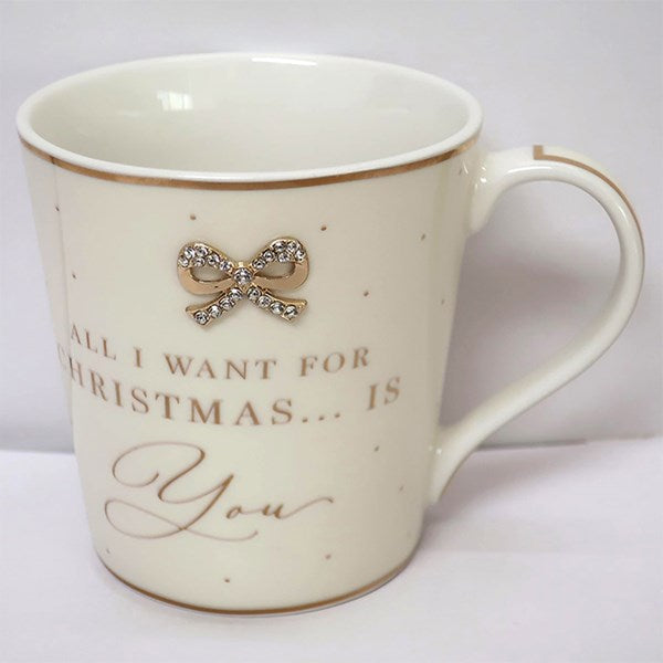 Heart Want For Christmas Mug White