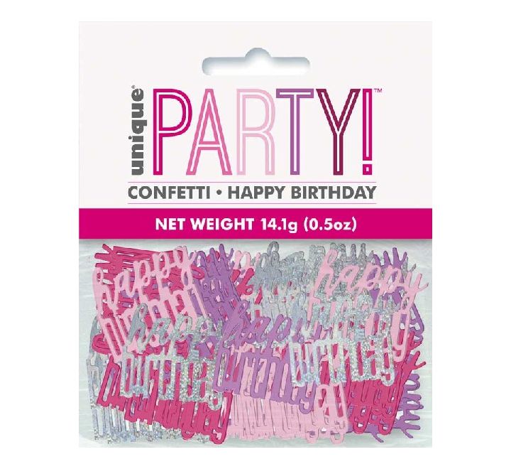 Glitz Pink Happy Birthday Confetti