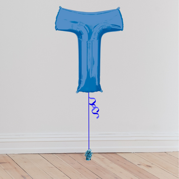 <b> ONLINE EXCLUSIVE </b> <br>Giant Blue Letter Balloon <br>(Inflated with Helium & Weight Included)