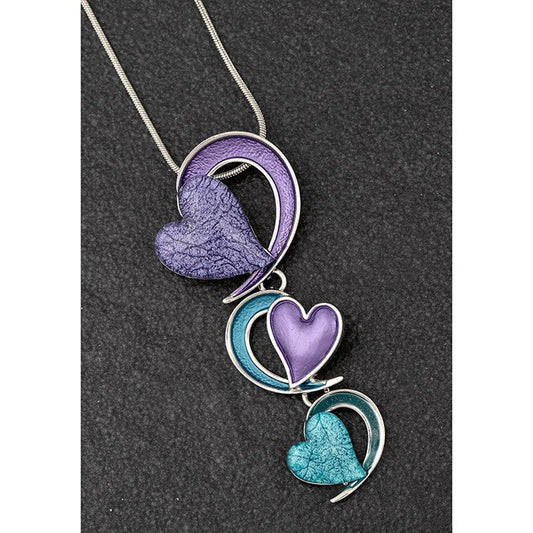 Jewel Tones 3 Heart Drop Necklace | Presentimes