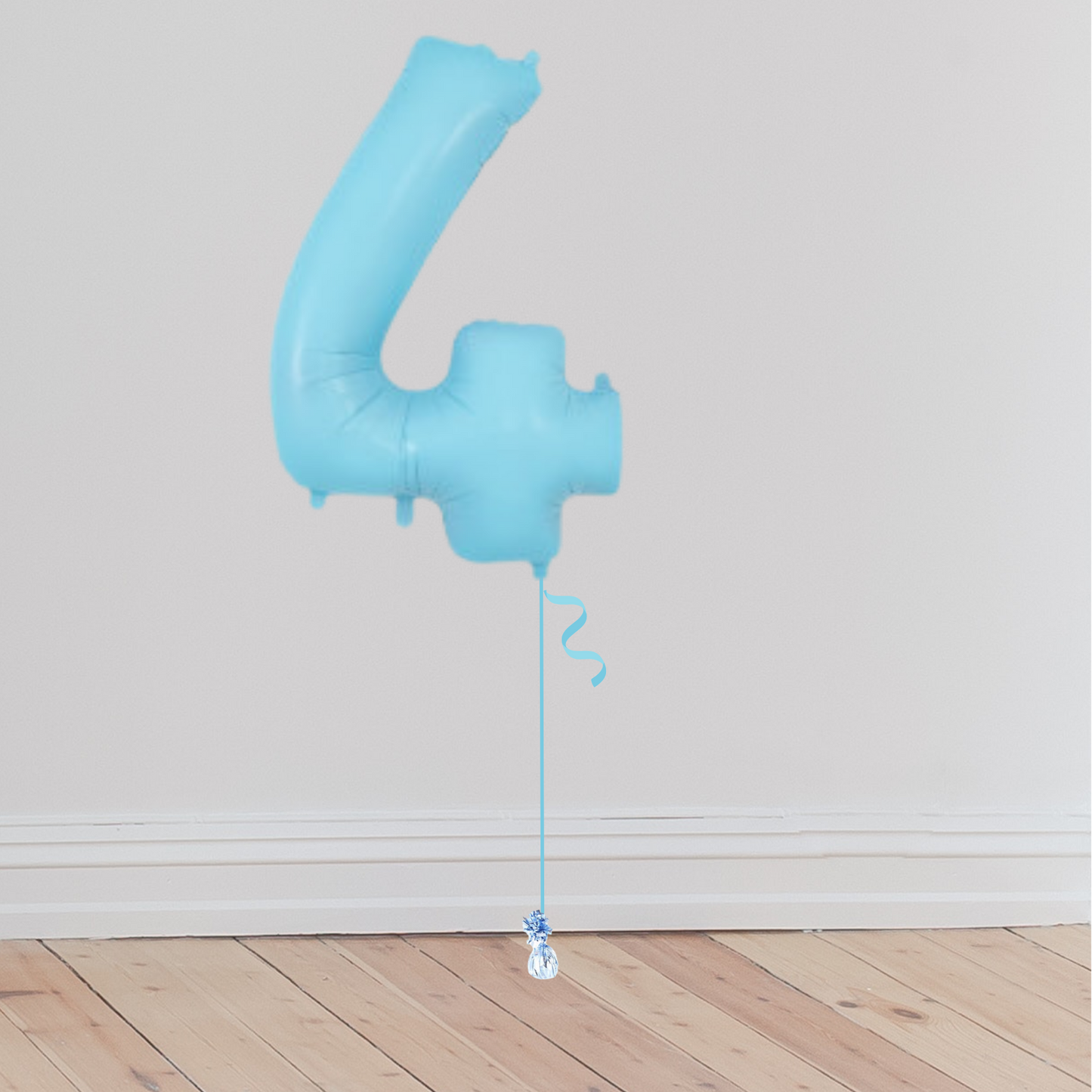 <b> ONLINE EXCLUSIVE </b> <br>Giant Pastel Blue Number Balloon <br>(Inflated with Helium & Weight Included)