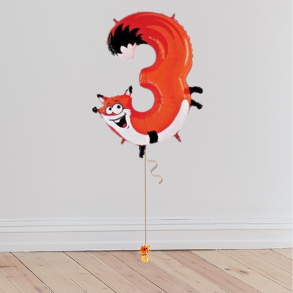 <b> ONLINE EXCLUSIVE </b> <br>Giant Zooloons Number Balloon <br>(Inflated with Helium & Weight Included)