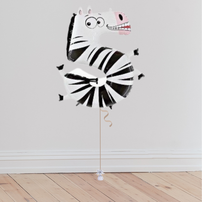 <b> ONLINE EXCLUSIVE </b> <br>Giant Zooloons Number Balloon <br>(Inflated with Helium & Weight Included)