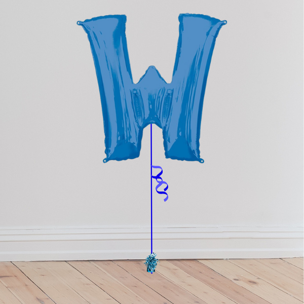 <b> ONLINE EXCLUSIVE </b> <br>Giant Blue Letter Balloon <br>(Inflated with Helium & Weight Included)