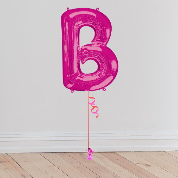 <b> ONLINE EXCLUSIVE </b> <br>Giant Pink Letter Balloon <br>(Inflated with Helium & Weight Included)