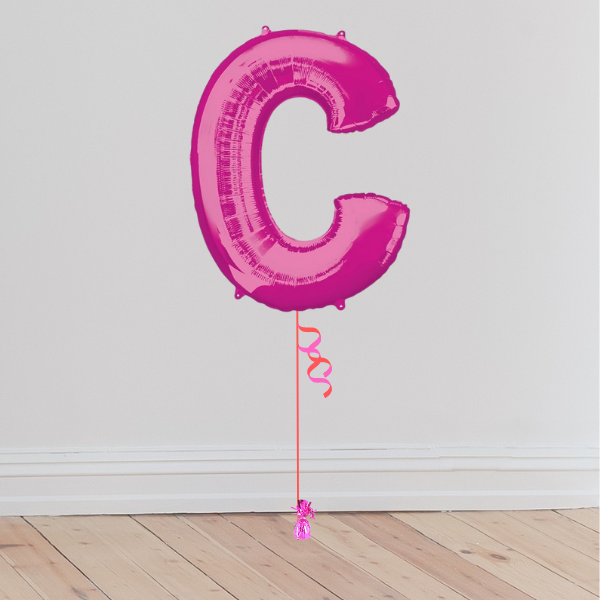 <b> ONLINE EXCLUSIVE </b> <br>Giant Pink Letter Balloon <br>(Inflated with Helium & Weight Included)