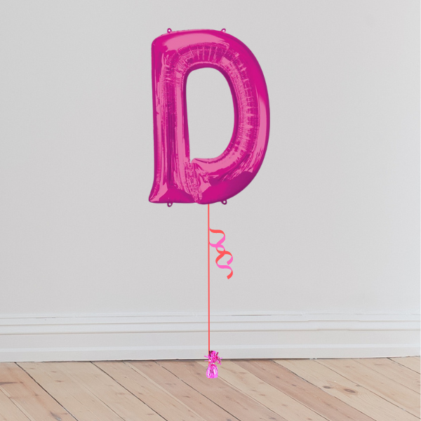 <b> ONLINE EXCLUSIVE </b> <br>Giant Pink Letter Balloon <br>(Inflated with Helium & Weight Included)