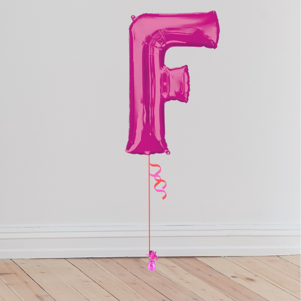 <b> ONLINE EXCLUSIVE </b> <br>Giant Pink Letter Balloon <br>(Inflated with Helium & Weight Included)