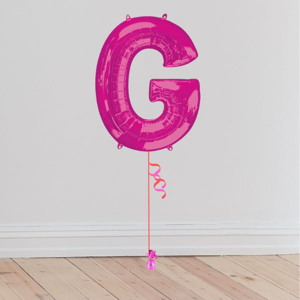 <b> ONLINE EXCLUSIVE </b> <br>Giant Pink Letter Balloon <br>(Inflated with Helium & Weight Included)