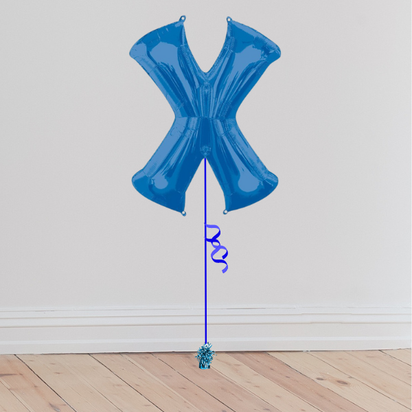 <b> ONLINE EXCLUSIVE </b> <br>Giant Blue Letter Balloon <br>(Inflated with Helium & Weight Included)