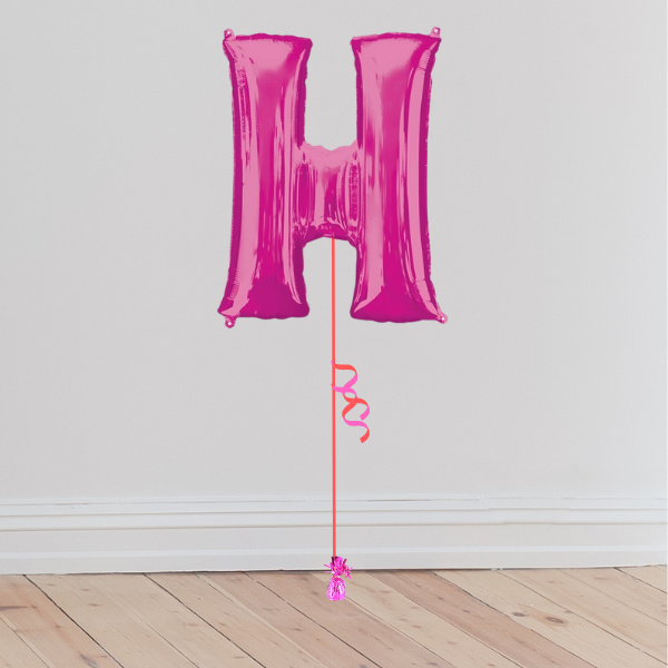 <b> ONLINE EXCLUSIVE </b> <br>Giant Pink Letter Balloon <br>(Inflated with Helium & Weight Included)