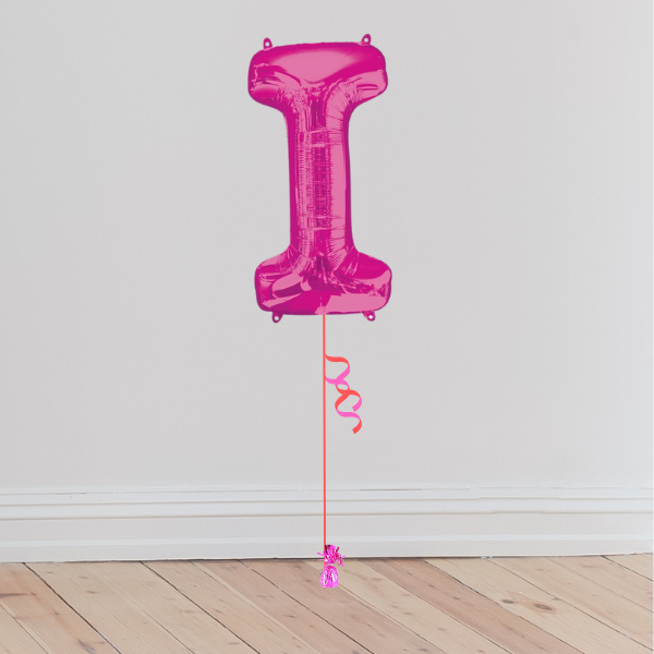 <b> ONLINE EXCLUSIVE </b> <br>Giant Pink Letter Balloon <br>(Inflated with Helium & Weight Included)