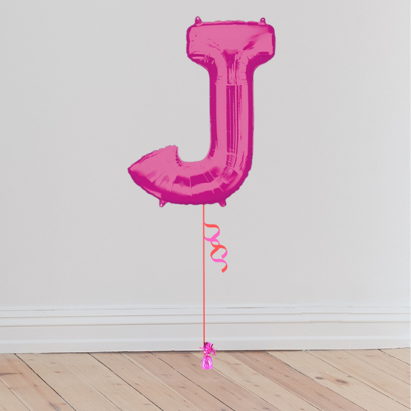 <b> ONLINE EXCLUSIVE </b> <br>Giant Pink Letter Balloon <br>(Inflated with Helium & Weight Included)