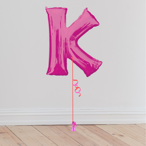 <b> ONLINE EXCLUSIVE </b> <br>Giant Pink Letter Balloon <br>(Inflated with Helium & Weight Included)