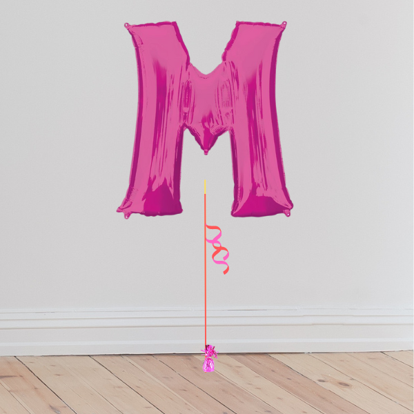 <b> ONLINE EXCLUSIVE </b> <br>Giant Pink Letter Balloon <br>(Inflated with Helium & Weight Included)