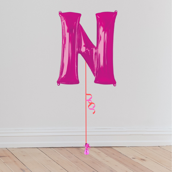 <b> ONLINE EXCLUSIVE </b> <br>Giant Pink Letter Balloon <br>(Inflated with Helium & Weight Included)