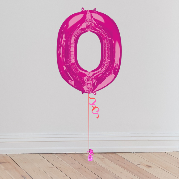 <b> ONLINE EXCLUSIVE </b> <br>Giant Pink Letter Balloon <br>(Inflated with Helium & Weight Included)