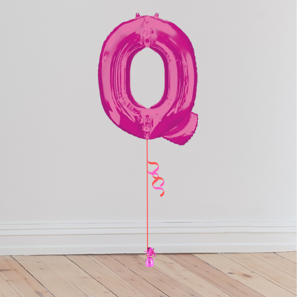 <b> ONLINE EXCLUSIVE </b> <br>Giant Pink Letter Balloon <br>(Inflated with Helium & Weight Included)