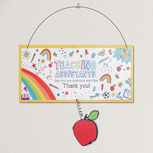 Thank You Teaching Assistant Plaque with Apple Icon