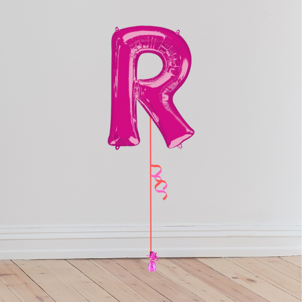 <b> ONLINE EXCLUSIVE </b> <br>Giant Pink Letter Balloon <br>(Inflated with Helium & Weight Included)