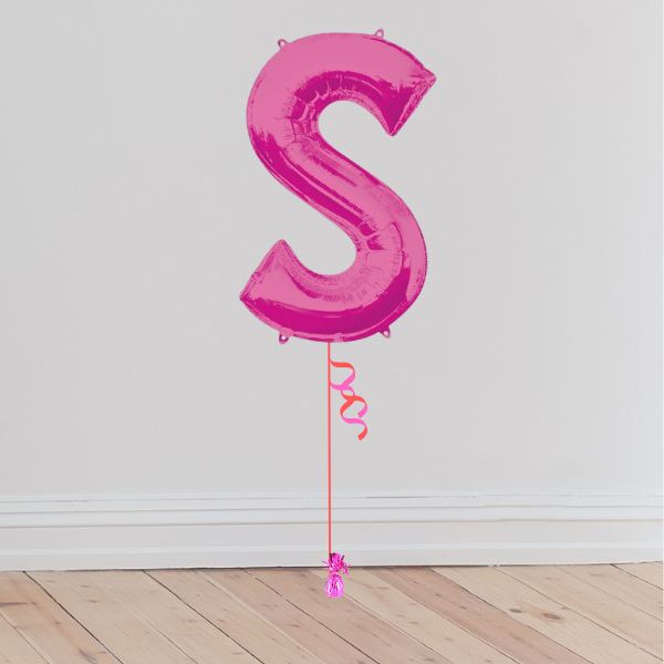 <b> ONLINE EXCLUSIVE </b> <br>Giant Pink Letter Balloon <br>(Inflated with Helium & Weight Included)