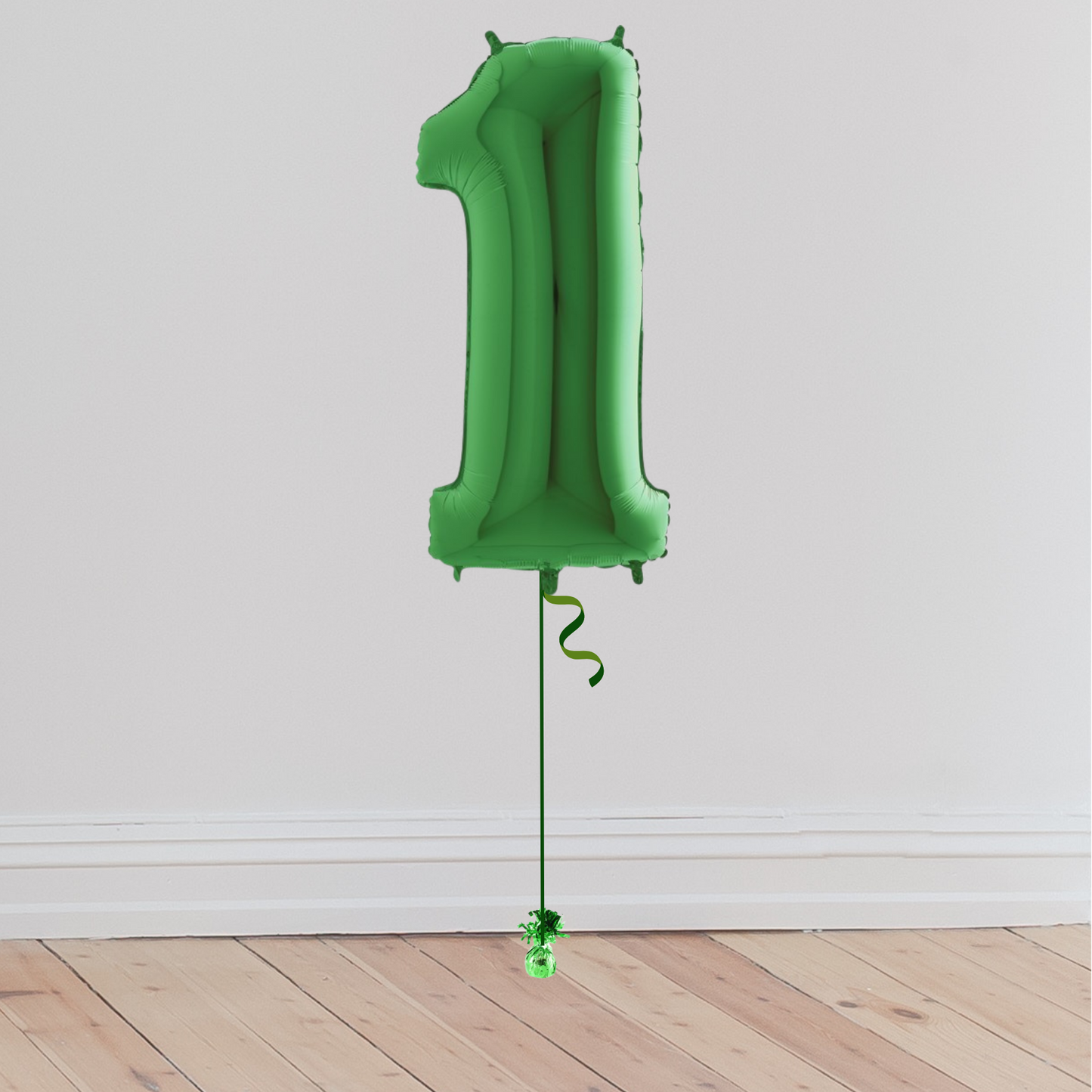 <b> ONLINE EXCLUSIVE </b> <br>Giant Green Number Balloon <br>(Inflated with Helium & Weight Included)