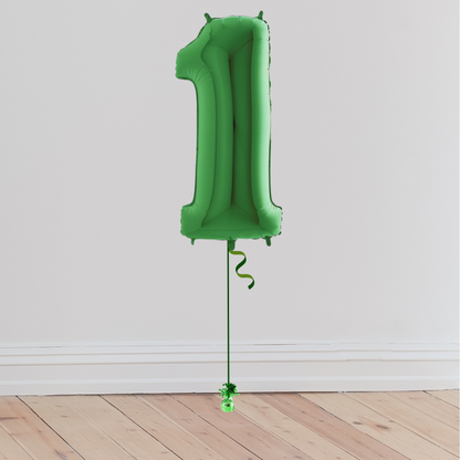 <b> ONLINE EXCLUSIVE </b> <br>Giant Green Number Balloon <br>(Inflated with Helium & Weight Included)