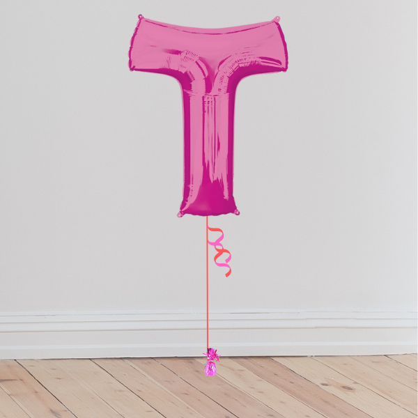 <b> ONLINE EXCLUSIVE </b> <br>Giant Pink Letter Balloon <br>(Inflated with Helium & Weight Included)