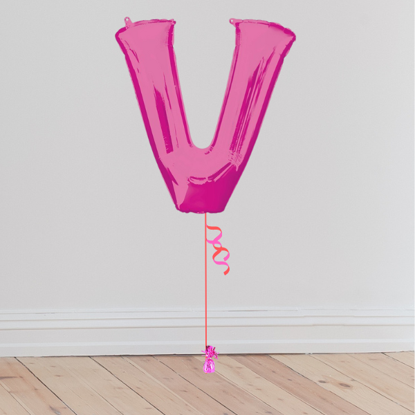 <b> ONLINE EXCLUSIVE </b> <br>Giant Pink Letter Balloon <br>(Inflated with Helium & Weight Included)