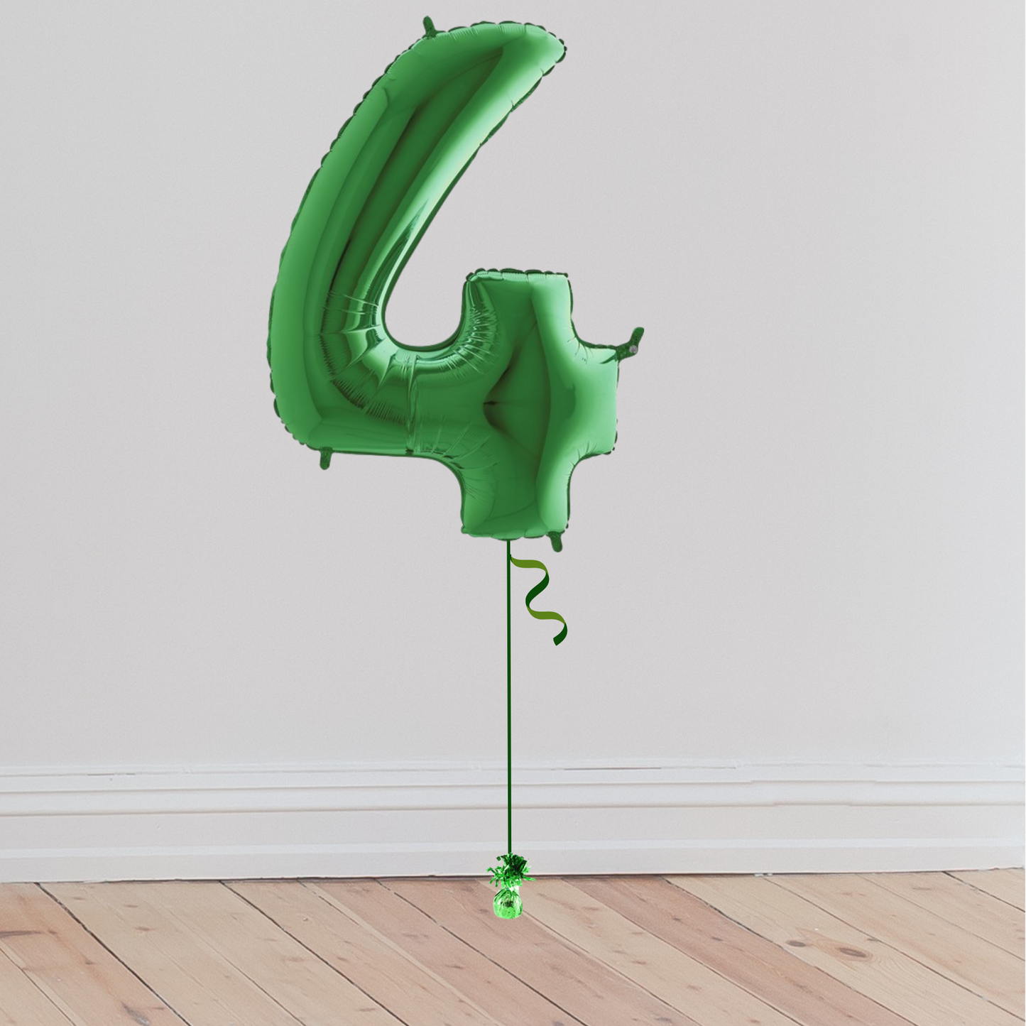 <b> ONLINE EXCLUSIVE </b> <br>Giant Green Number Balloon <br>(Inflated with Helium & Weight Included)