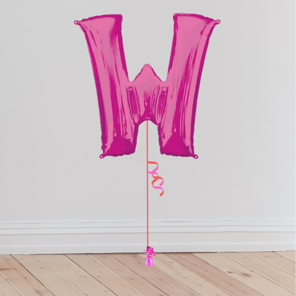 <b> ONLINE EXCLUSIVE </b> <br>Giant Pink Letter Balloon <br>(Inflated with Helium & Weight Included)