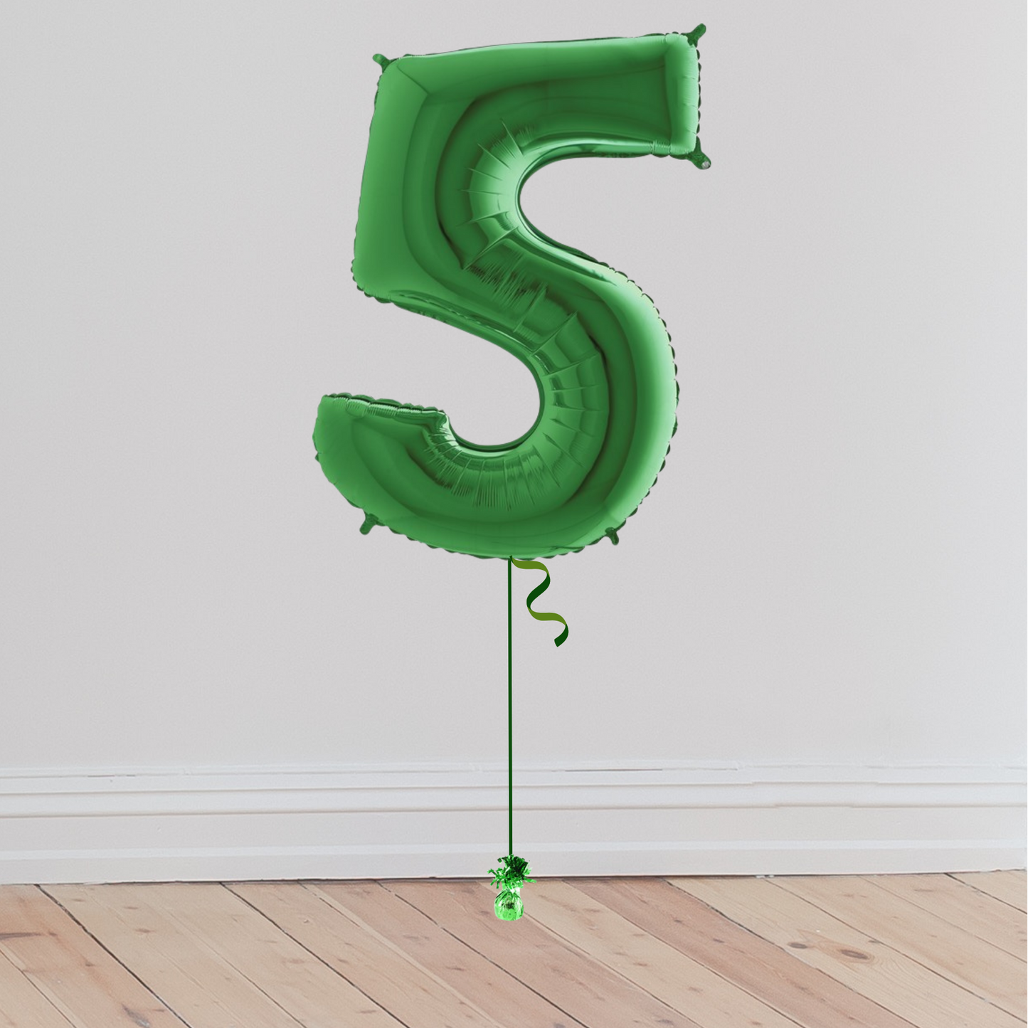 <b> ONLINE EXCLUSIVE </b> <br>Giant Green Number Balloon <br>(Inflated with Helium & Weight Included)